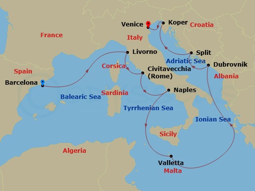 map of itinerary