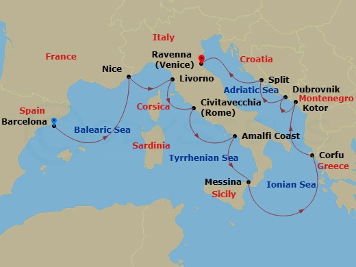 map of itinerary