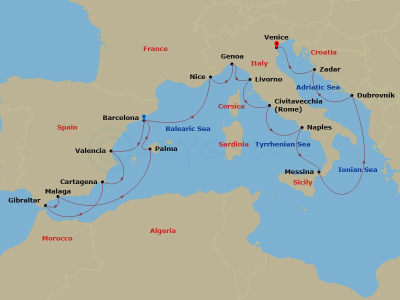 map of itinerary