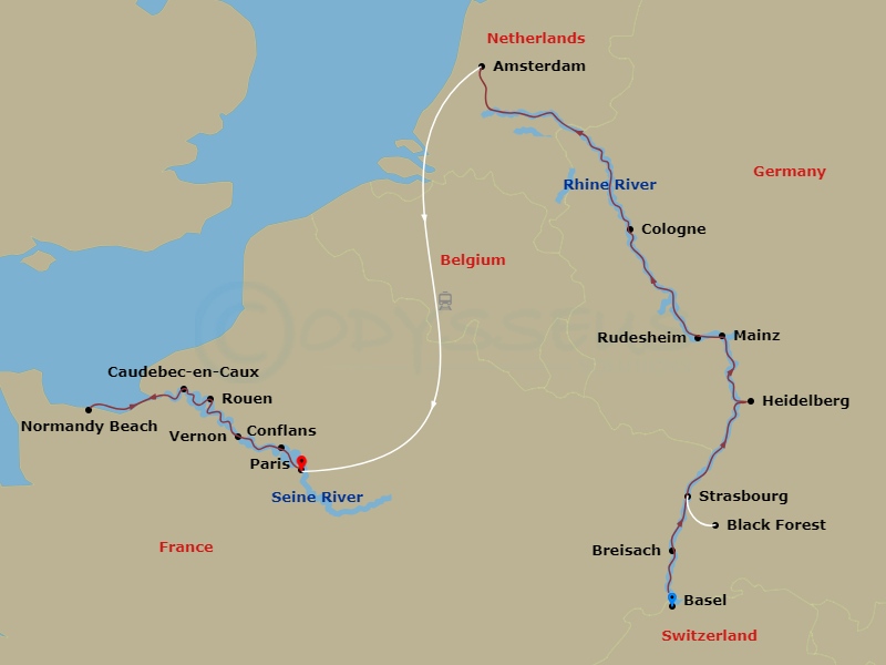 map of itinerary