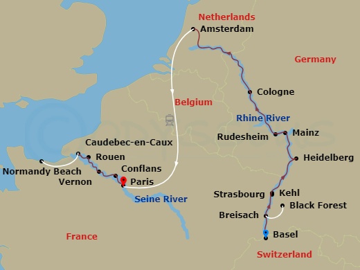 map of itinerary