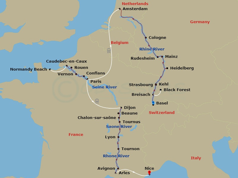 map of itinerary