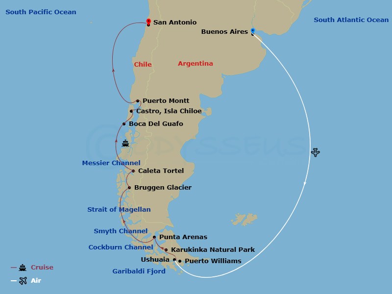 map of itinerary