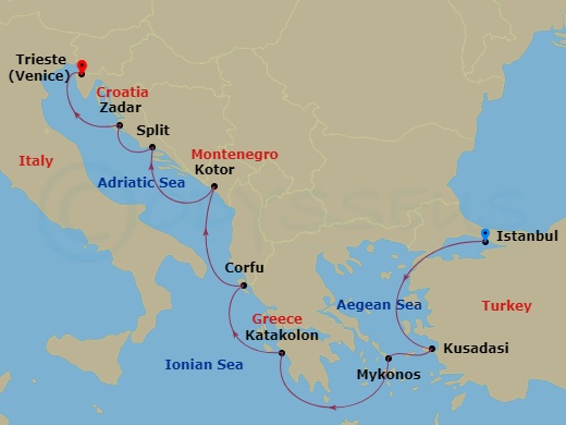 map of itinerary