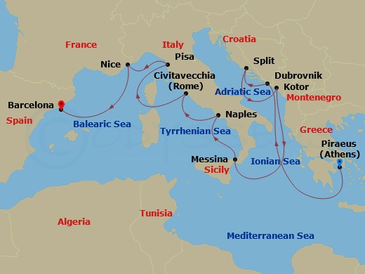 map of itinerary