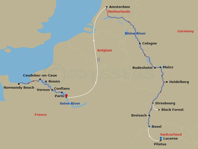 map of itinerary