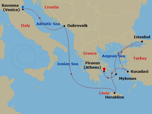 map of itinerary