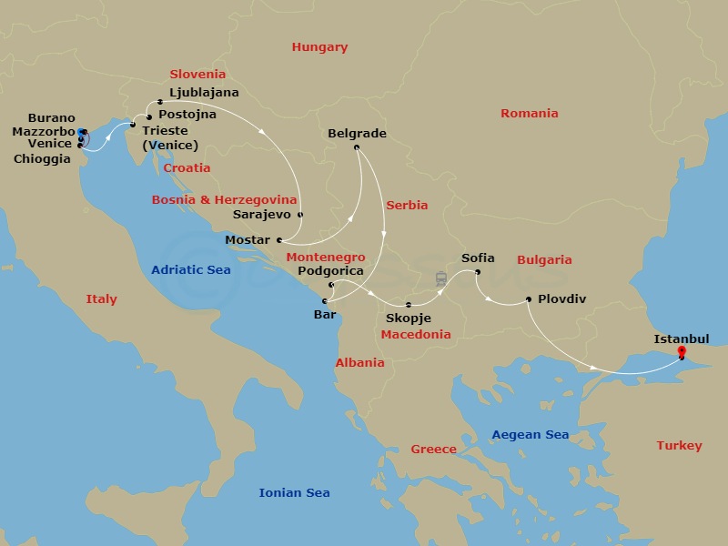 map of itinerary