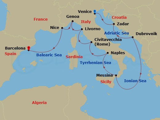 map of itinerary