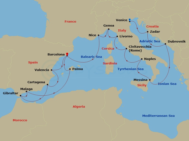 map of itinerary