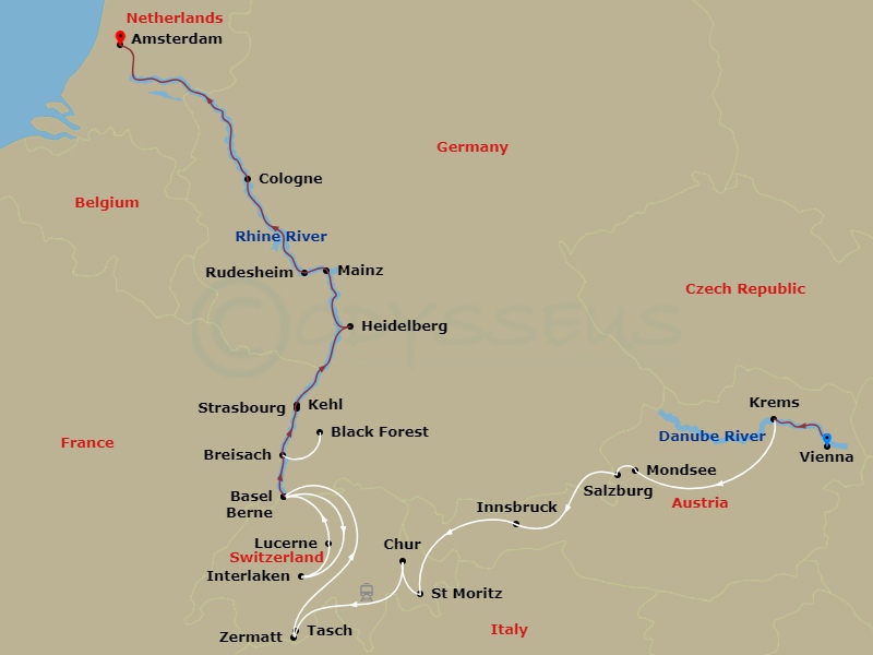 map of itinerary