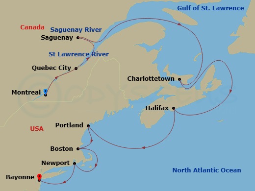 map of itinerary